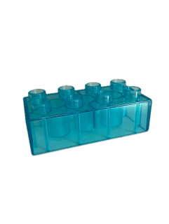 Lego Duplo kostka modrá průhledná 4x2 